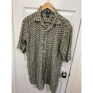 George Martin Men's Short Sleeve Patterned Shirt - Medium